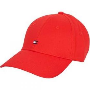 Gorra Tommy Hilfiger ESSENTIAL FLAG para hombre, de algodón en color rojo con logo bordado en el frontal