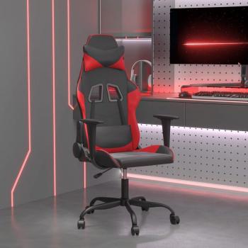 Silla Gaming Cuero Sintético Negro y Rojo