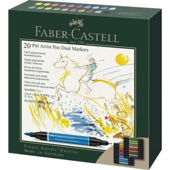 Estuche de 20 rotuladores Pitt Artist Pen Dual Marker con doble punta Faber-Castell