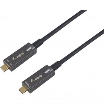 Cable Óptico Activo USB-C a C de 10m - PD 60W - 4K/60Hz - 10Gbps - Video+Datos