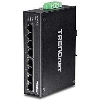 TRENDnet TI-G80 - switch - 8 ports - unmanaged - DIN rail mountable, wall-mountable