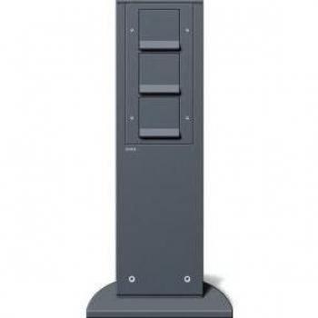 Gira 134128 Anthracite Energy Column with 3x Schuko Sockets and Enhanced Touch Protection, 491mm