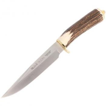 Cuchillo de Caza Muela Tejón TEJON-16 | Asta de Ciervo y Latón | Hoja 16 Cm MOVA