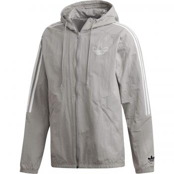 adidas Originals Outline Windbreaker Chaqueta de Deporte con Capucha, Hombre, Gris