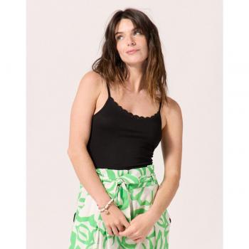 Camiseta de tirantes ajustables para mujer con puntilla Naf Naf
