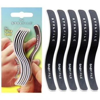 Lima de uñas para bebes STYLFILE S-FILE – lima de uñas curva para bebes y niños pequeños, lima de uñas & manicura de uñas