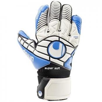 uhlsport Guantes Eliminator Soft HN Comp, Todo el año, Unisex, Color weiß/Schwarz/Energy Blau, tamaño 9.5