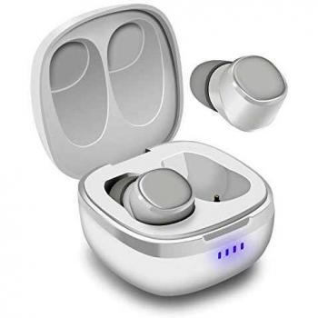 August EP800 Auriculares Bluetooth 5.0 - Auriculares Inalámbricos Bluetooth IPX6 Impermeable Mini Twins In-Ear Auriculares Cancelación de Ruido CVC 8.0 Pequeños Earbuds para Gimnasio/Viajes/Deporte