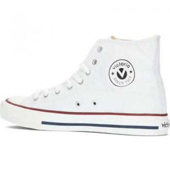 Zapatillas abotinadas de lona Victoria Tribu con puntera de goma, disponibles para niños y adultos en color blanco