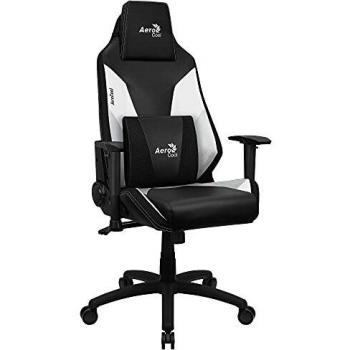 Aerocool ADMIRALBW, Silla Gaming Ergonómica Blanca, Air Tech, Cojines Acolchados