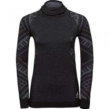 Odlo - Camiseta Interior para Mujer con máscara Facial, Mujer, Camiseta Interior para Mujer, 110701, Color Negro, Small