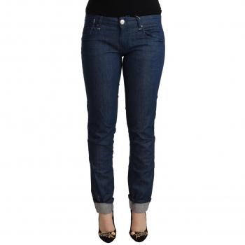 Acht Blue Cotton Low Waist Skinny Denim Folded Hem Jeans - W26