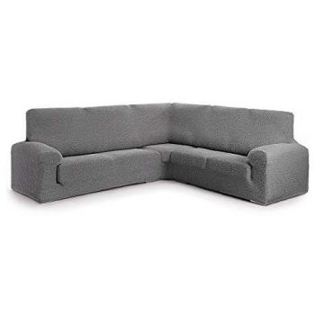 Funda de Sofá Rinconera Superelástica Roque - Protección Total, Color Gris Oscuro, Dimensiones 110 x 120 x 450 cm, Diseño Bielástico