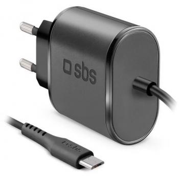 Cargador de Pared SBS TETRMICRO21AFAST MicroUSB 2.1A Universal Negro Corriente Alterna Carga Rápida Interior