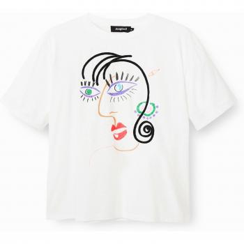 Desigual Women's Face Graphic T-Shirt White