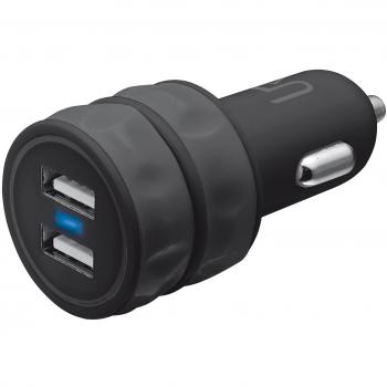 Trust Urban - Cargador doble USB universal de coche para smartphone, gris