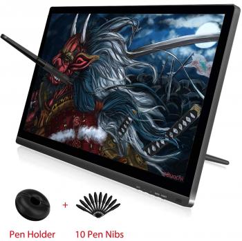 HUION KAMVAS GT-191 V2 HD IPS 8192 Monitor de Gráficos de Sensibilidad a la Presión con Lápiz Sin Batería Tableta de Gráficos de Pantalla de Vidrio Antideslumbrante con Monitor