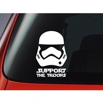 Star Wars First Order Stormtrooper 'Support The Troops' - Vinyl Decal - Car, Window, Wall, Laptop Sticker by Level 33 Ltd