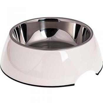 Comedero para Perro Hunter Melamina Acero Inoxidable Blanco 160 ml