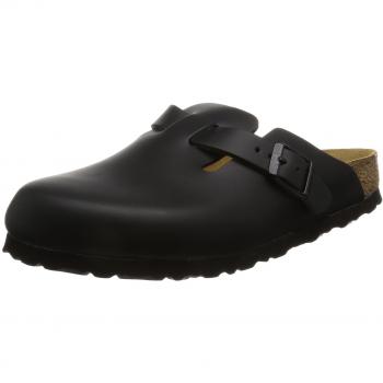 Birkenstock Boston Cuero curtido Ancho, Zuecos para Hombre, Negro, 44 EU