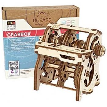 Ugears Gearbox Stem Lab - Kit de Construcción de Caja de Velocidades Mecánica en Madera