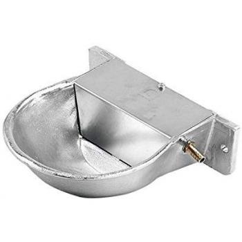 Bebedero para Perros y Animales en Aluminio con Nivel de Agua Constante, 18,5x22x9 cm, Fijación a la Pared, Gris