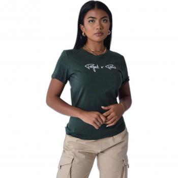 Project X Paris Basic Women's Logo Embroidered T-Shirt - Green XS