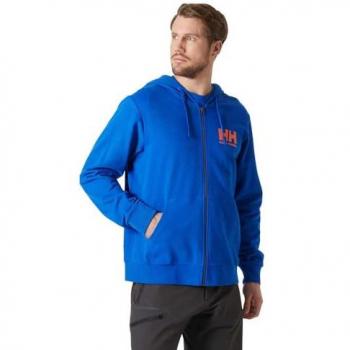 Helly Hansen Logo Full Zip Hoodie 2.0 Cobalt Blue/Orange - XXL