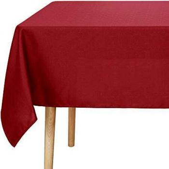 UMI. by Amazon Manteles para Mesa Rectangular de Cocina Comedor Restaurante 140 x 300 cm Rojo Oscuro