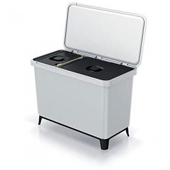 Sistema clasificador de reciclaje KEDEN 1x10L + 1x23L color blanco, dimensiones 57x29x41 cm