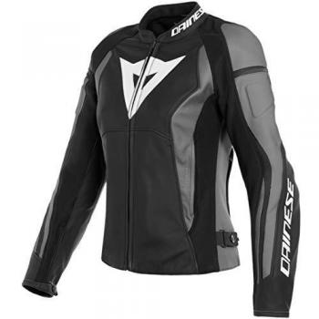 Dainese Nexus - Chaqueta de piel para mujer, color negro y azul oscuro, talla 52