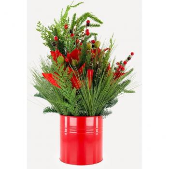 Maceta con Pino Poinsettia Artificial Navidad El Corte Inglés