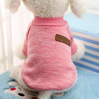 Idepet - Ropa para mascotas: jersey de forro polar para perros y gatos, M, Rosa