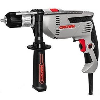 Crown CT10128C Taladro Percutor, 600 W, Gris y Negro