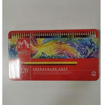 Lápiz de Color Acuarelable Supracolor Soft Caran d'Ache - Set de 120 Unidades Multicolor en Estuche Metálico
