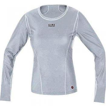 GORE RUNNING WEAR Essential Base Layer Windstopper Lady Manga Larga - Camiseta de running para mujer, color blanco, talla 34