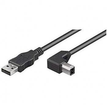 InLine 20631 - Cable USB 2.0, tipo A macho a tipo B macho en ángulo V/bajo, 0,5 m, negro