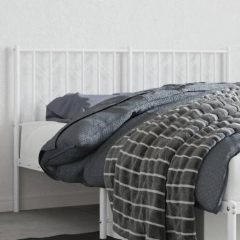Cabecero de metal blanco de 140 cm con diseño moderno, estructura resistente, acabado en pintura blanca, fácil instalación y compatible con colchones de 140 cm