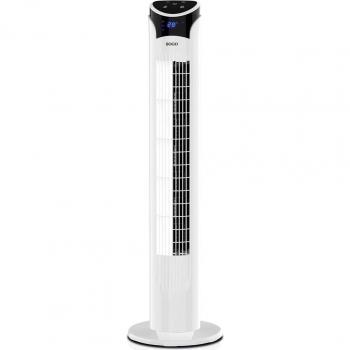 Ventilador de Torre Turbo de 33 con Control Digital, 45W, Oscilante, Silencioso, 3 Velocidades, Pantalla LED, Color Blanco
