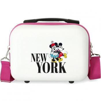 Disney Neceser de Viaje para Mujer en ABS Adaptable Trip to New York/Japan con Capacidad de 9L - Blanco