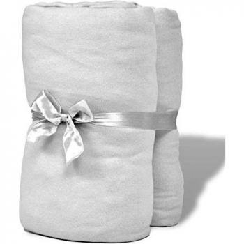 vidaXL 2 Fundas blancas para colchón de algodón 120x200-130x200 cm