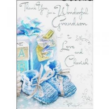 Con mensaje en inglés Diseño con Nieto para Love and Cherish - Tarjeta de Baby Boy