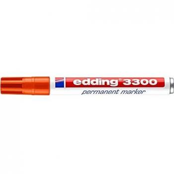 Rotulador Permanente Edding 3300 Naranja - Punta Biselada 1-5 mm, Pack de 2 Unidades, Rápido Secado y Resistente al Agua