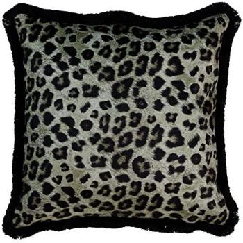 Cojín de Terciopelo Verde Leopardo 45 x 45 cm con Relleno