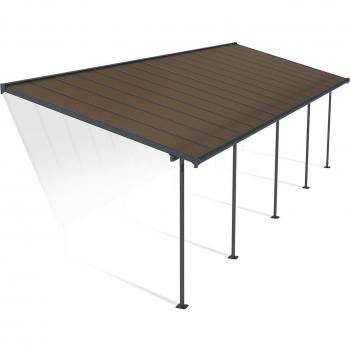 Pérgola Adosada de Aluminio Capri con Vidriado de Policarbonato Bronce