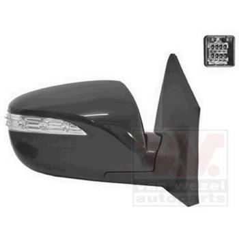 Espejo retrovisor VAN WEZEL 8257818 con ajuste manual, diseño aerodinámico, cristal convexo para mayor visibilidad, acabado en negro y compatible con varios modelos de automóviles