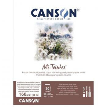 Bloc encolado Canson Mi-Teintes 32x41cm 30h 160g hojas tonos grises