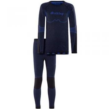 VIKING Set De Ropa Interior Térmica Niños Conjunto Pantalón y Camiseta Ropa Funcional Ryan Set, 15 Negro, 116-128cm