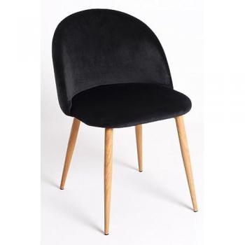 Silla Comedor Vint Terciopelo Negro