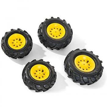 Set de Neumáticos Inflables Rolly Toys 4 Ruedas Amarillos 325x110 y 260x95 - Alta Calidad